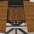 thumbnail image 4 of Dining Table Sets Retractable dining table, round dining table, extendable dining table, 6-person carbon steel base, modern and simple solid wood veneer dining room furniture (42 inches extended to 5, 4 of 17