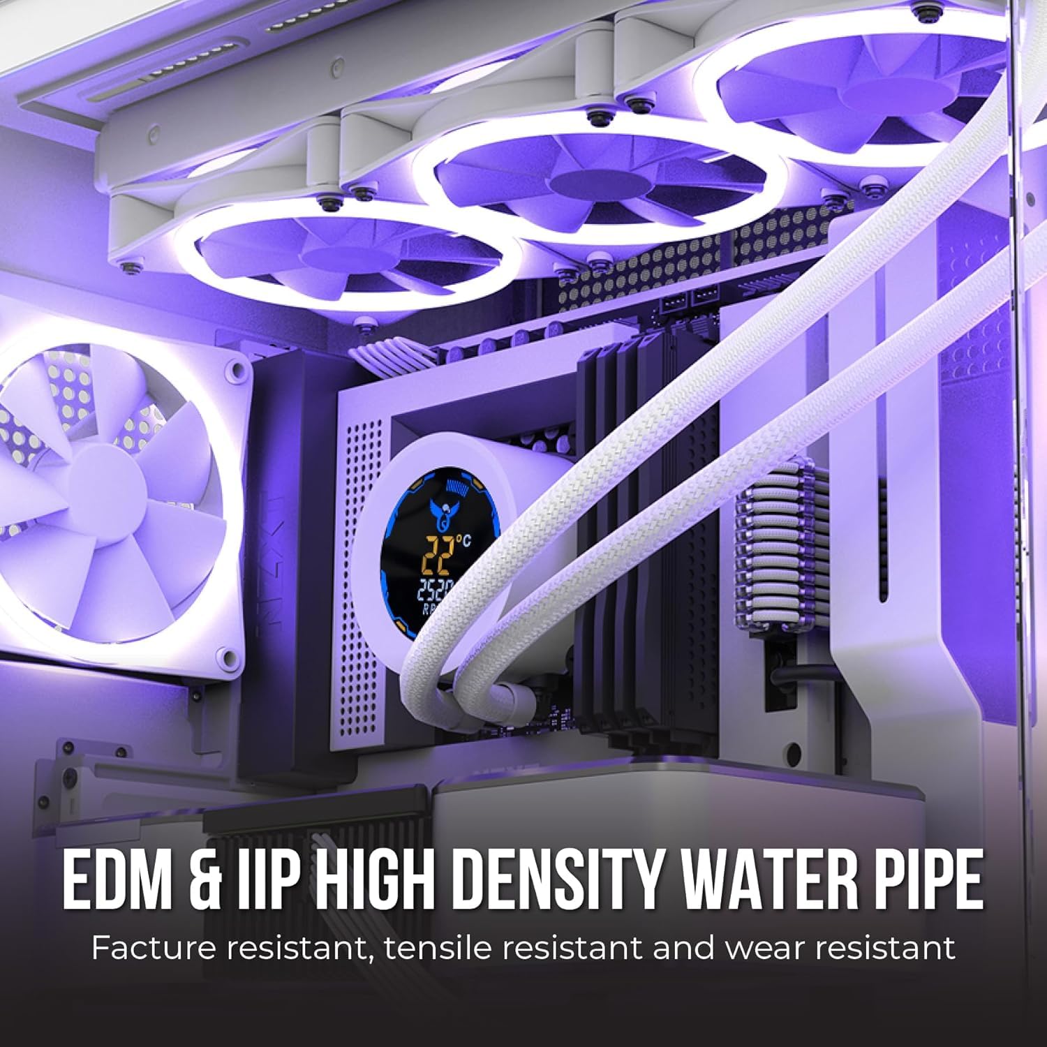Osprey 240mm AIO CPU Cooler, Copper Radiator with 2400RPM Digital Display Pump, ARGB Fans, Leakproof Technology, PWM Control, CSM Utility App, Supports Intel LGA 1700/1200/115X & AMD AM5/AM4, White