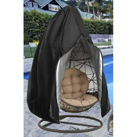 GOOHOCHY Easy to Install Egg Chair Cover with Zipper Tear-Resistant Full Coverage Cover for Patio Hanging Chair Cover for Garden Porch Lawn