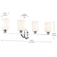 thumbnail image 4 of 55227CH Kichler Lighting Gioe - 4 Light Bath Vanity-10.5 Inch Tall and 32.25 Inch Wide-Chrome Finish-White Glass Color, 4 of 4