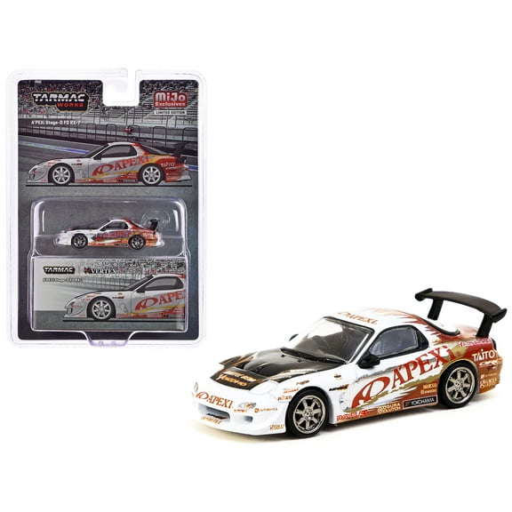 Tarmac Works A'PEXI Stage-D Mazda RX-7 FD - White  Red
