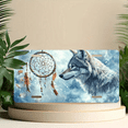 thumbnail image 6 of 1 Pcs License Plate Covers & Frames, Wolf and Dreamcatcher in a Snowy, Ethereal Scene For Decorative Front, Aluminum License Plate Covers & Frames Cover For Men Women, 12" X 6", 6 of 7