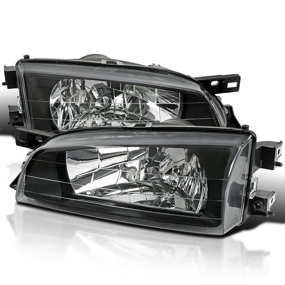 Spec-D Tuning Black JDM Style Headlights Lamps Compatible with 1995-2001 Subaru Impreza L R Pair Head Light Lamp Assembly