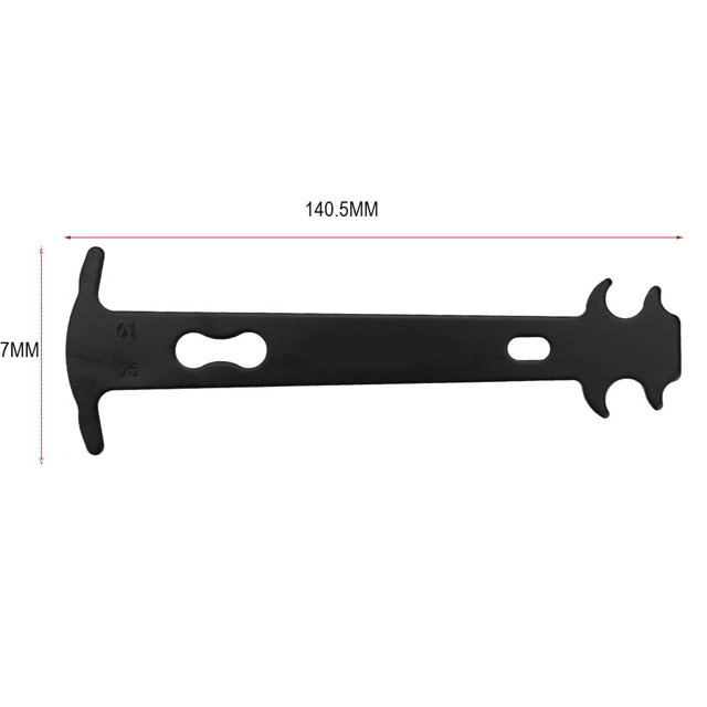Calibrador de cadena de bicicleta, comprobador de medición de desgaste, herramienta de reparación de regla para bicicletas, resistente, a prueba de herrumbre y duradero, 1 pieza (negro),