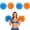 Matte (Blue&Orange), variant on 4-Pack Large  Matte Cheerleading Pom Poms with Handle -  Team Spirit Accessories for Sports, Parties, Dance