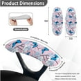 thumbnail image 6 of FKELYI Floral Blue Butterfly Print Soft Office Chair Slipcover Anti-Dust Removable Computer Chair Slipcovers with 2 Pcs Arm Rest Covers Furniture Protector, 4 Pcs Set, 6 of 7