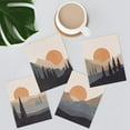 thumbnail image 3 of PixonSign Frameless Wall Art Sunlight Sunset Sunrise Mountain Prints, Set of 4 Abstract Geometric Wall Decor Arts, Forest Wall Décor, Adhesive Canvas Poster, Modern Home Artwork - 11"x14", 3 of 5