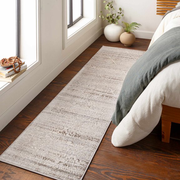 Hauteloom Batasan Hallway, Kitchen Runner Rug - Traditional - Charcoal, Gray, Light Gray - 2' x 7'