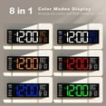 thumbnail image 3 of 16" Large Digital Wall Mount Clock, Count Down Timer, Alarm, Big LED, RGB Color, DST, Temperature for Living Room Classroom Desk, Xmas, Birthday Gift for Senior Mom Dad, White Green, 3 of 14