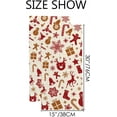 thumbnail image 3 of Coolnut Fingertip Hand Towels, Set of 2 Pcs Christmas Doodles Pattern Absorbent Face Bath Towels for Bathroom Kitchen, 30"x15", 3 of 6