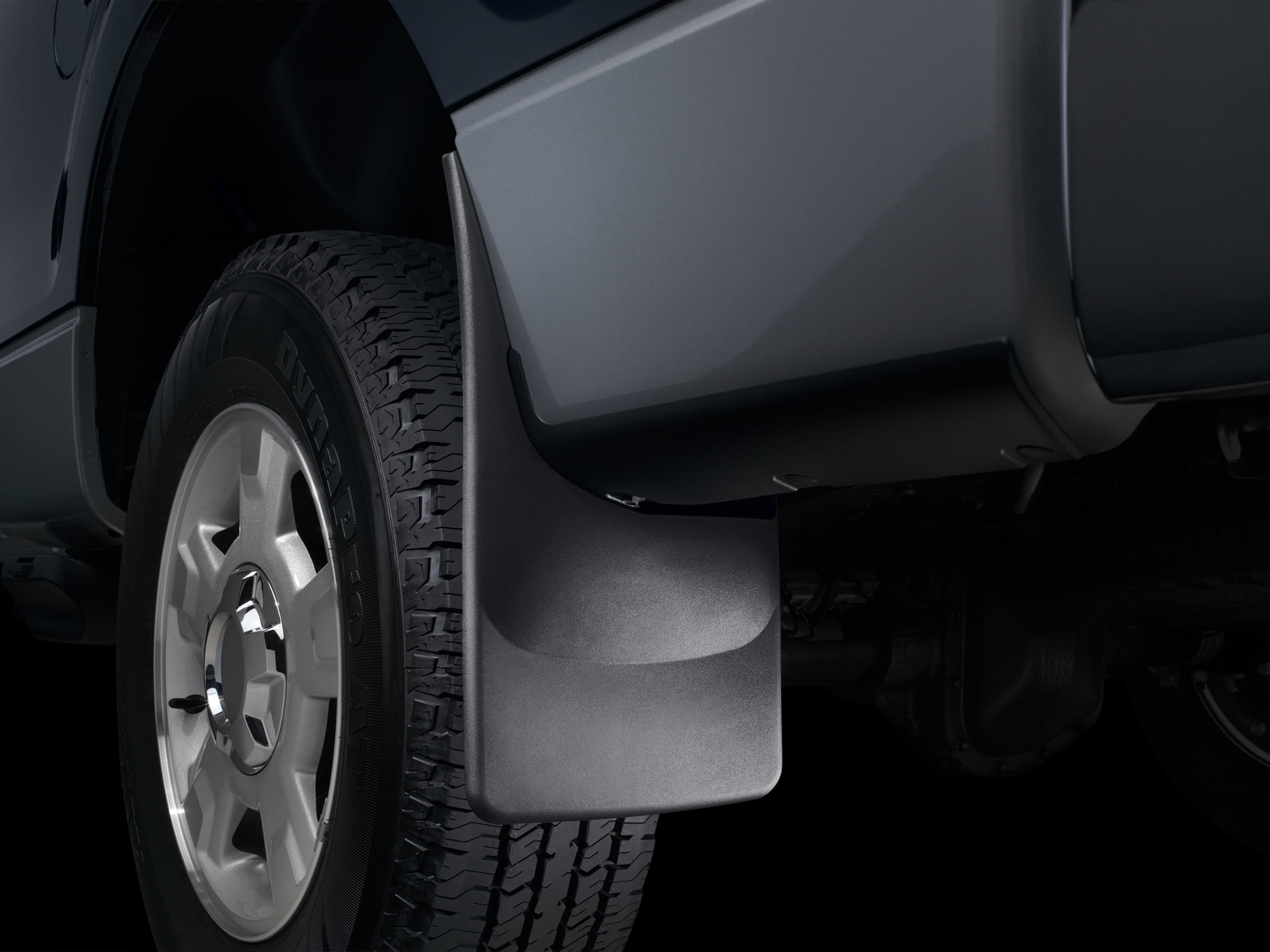WeatherTech Custom No Drill Splash Guard MudFlaps compatible with 2004-2008 Ford F-150, Rear Pair - Black