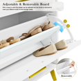 thumbnail image 5 of TUANLUO Shoe Cabinet with 2 Flip and 2 Slide Drawers, Freestanding Shoe Organizer, Storage Shoe Cabinet with Open Shelf, Shoe Cabinet Furniture for Entryway Hallway, 27.6"L x 11.8"W x 47.2"H, White, 5 of 10