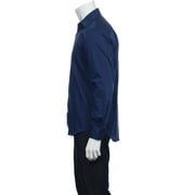 Van Heusen Mens Striped Button Down Shirt (Small, Blue Twilight)