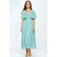 thumbnail image 5 of PROVA Women's Lido Flutter Sleeve Tiered V-Neck Maxi Dress, 5 of 5