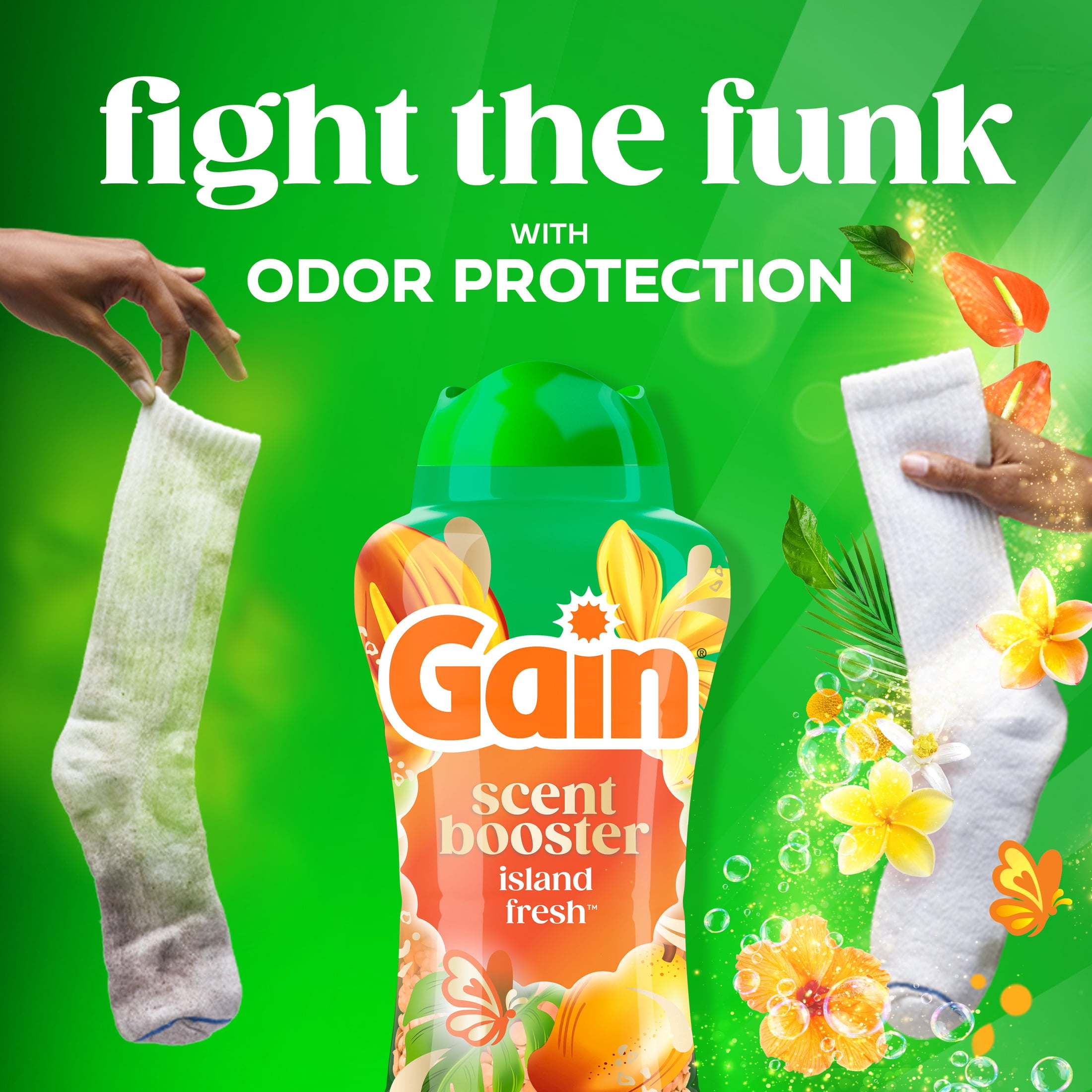 Gain In-Wash Laundry Scent Booster Beads, Island Fresh Scent, 24 oz