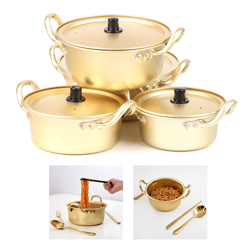 Korean Ramen Noodle Pot Korean Aluminum Stockpot Quick Noodles Pan With