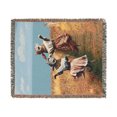 thumbnail image 1 of Woven Blanket - Babushka Cats Dancing Field Kitschy Design, 1 of 7