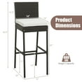 thumbnail image 3 of Costway 4 PCS Patio Wicker Barstools Bar Height Chairs with Cushions Backyard Off White, 3 of 9
