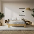 thumbnail image 1 of CorLiving Aiko Engineered Wood Mid Century Platform Bed Frame with Slats, No Box Spring Required, 1 of 9