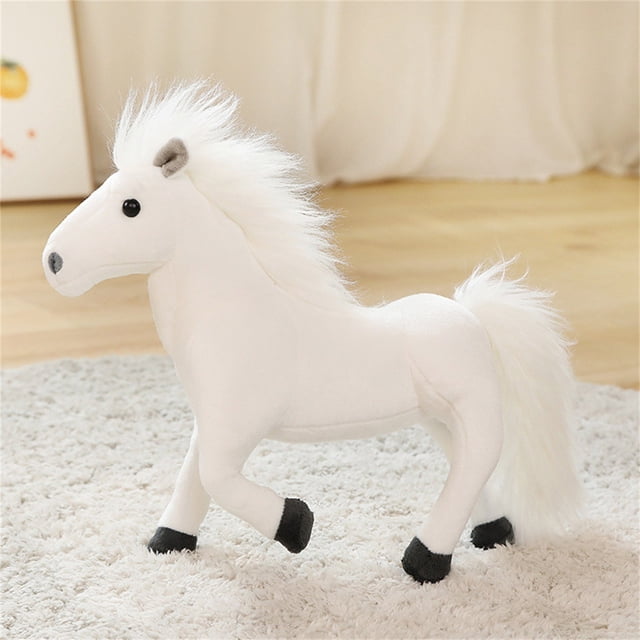 YOLOKE Lindo caballo de peluche, pony de peluche de simulación, accesorios de fotografía creativos para niños