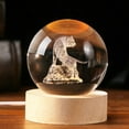 thumbnail image 1 of Bola de cristal IFOLAINA 3D Tiger con base de luz de madera de 60 mm, 1 of 7