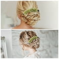 thumbnail image 4 of Unique Bargains 1 Pc Women's Frosted Hydrangeas Side Comb for Parties Green Plastic, 4 of 4