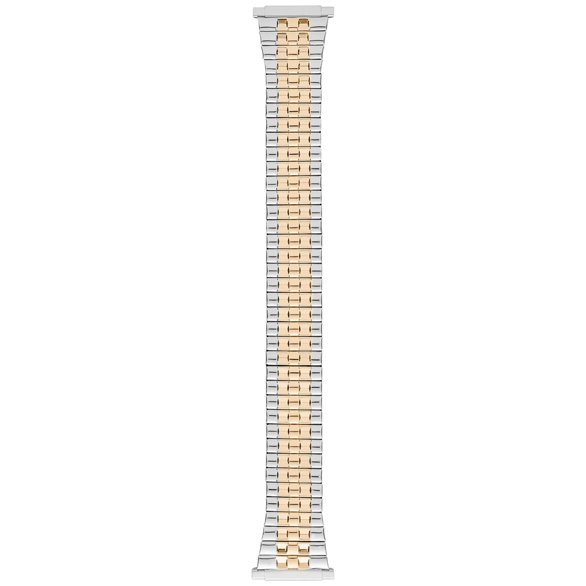 16-22mm Two-Tone Unisex Silver and Gold Stainless Steel Expansion Watch Band (FMDBA019)