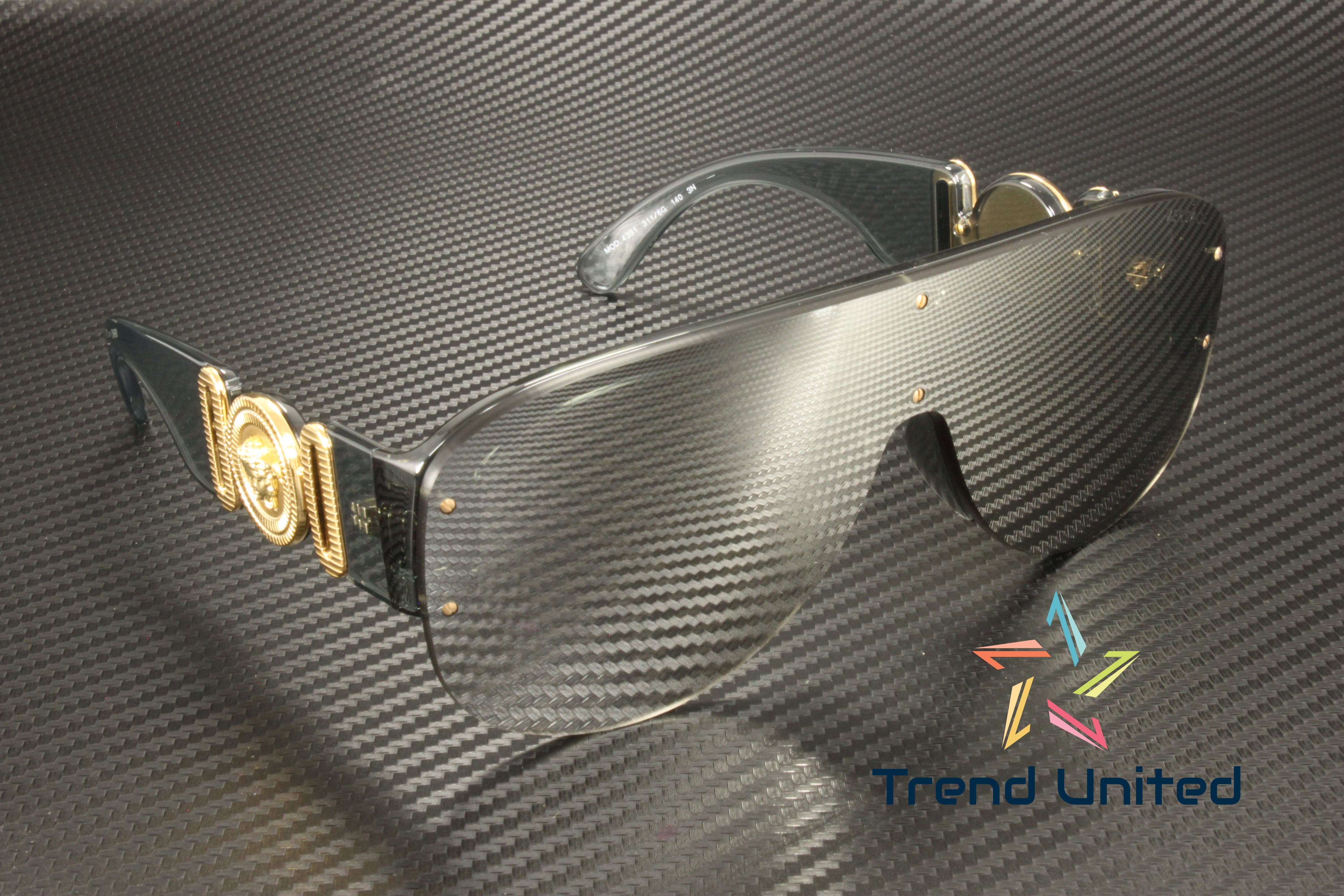 Versace Unisex Shield Sunglasses, VE 4391 311/6G, Transparent Grey