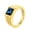 Gold Plated Dark Blue, variant on Women Men's Multicolor Gemstone Ring Stainless Steel Exaggerated Stone Band Ring Silver Plated Blue Size 10
