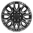 thumbnail image 2 of OE Wheels CV97 20 Inch Rims Fit GMC Sierra 2500/3500 Denali Style 8x165.1 20x8.5 Gloss Black with Milled Edge with Tinted Clear - Hollander 14125 (Set of 4), 2 of 5
