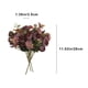 thumbnail image 3 of Ramo de Silk Rose - Flores artificiales de rosa Rouge de 5 tenedores para decoración del hogar, rosa/café/morado, arreglo de 11", 3 of 6
