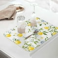 thumbnail image 4 of Summer Lemon Dish Drying Mat for Kitchen Counter, Yellow Botanical Spring Floral Country Baby Bottle Microfiber Drying Pad, Absorbent Coffee Cup Dishes Drainer Mats 18"x24", 2 Pcs, 4 of 6