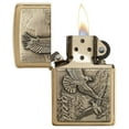 thumbnail image 4 of Zippo Brushed Brass Where the Eagle Dare Emblem Pocket Lighter, 4 of 7