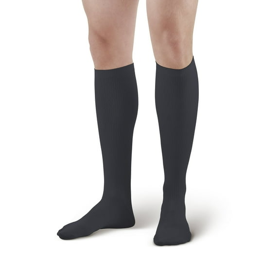 Ames Walker AW Style 103 Men's 15-20 mmHg Moderate Compression Knee High Socks Black XLarge