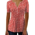thumbnail image 4 of Blusa de manga corta para mujer, diseño de botones ajustado, Top de verano para mujer para el trabajo, compras y citas, 4 of 6