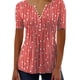 thumbnail image 4 of Blusa de manga corta para mujer, diseño de botones ajustado, Top de verano para mujer para el trabajo, compras y citas, 4 of 6