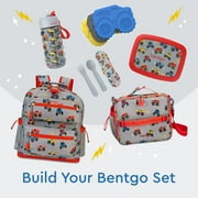 Bentgo Kids Backpack - Lightweight 14” Backpack in Unique Prints for School, Travel, Daycare - Roomy Interior, Durable & Water-Resistant Fabric, Loop for Lunch Bag (Trucks)