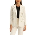 thumbnail image 1 of INSPIRE CHIC Blazer à Manches Longues à Double Boutonnage avec Revers Cranté pour Femmes Beige TG, 1 of 5