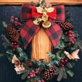 thumbnail image 5 of 5PCS Christmas Bows with Bells Decoration - Buffalo Plaid Bowknot Xmas Trees Hanging Ornaments Craft Present Christmas Decor for Festival Wedding Party (3.15"*3.15"), 5 of 9