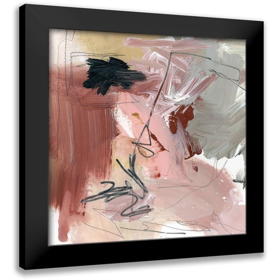 Parker, Jennifer Paxton 12x12 Black Modern Framed Museum Art Print Titled - Pale Scribble II