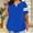 A-Blue, variant on 4X Women's Plus Size Clothes Under $10 Fashionable And Loose V-Neck Blouse Casual Loose Short Sleeve Blouse Casual Tops