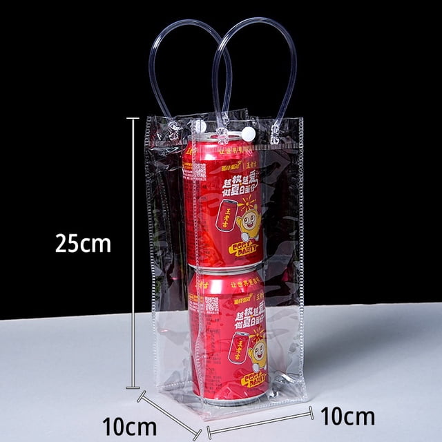 Bolsa de regalo de Navidad de 10 piezas, bolsa de regalo de plástico PVC transparente
