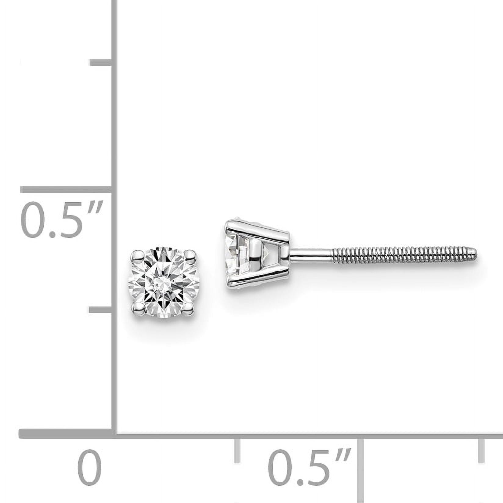 14K White Gold .40ct SI3 G-I Diamond Stud Thread On and Off Post Earrings