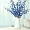 thumbnail image 3 of NOGIS 5Pcs Long Stem Jasmine Flowers Artificial, 29.5"/75cm Tall Fake Flower Bouquet, Artificial Pussy Willow Branches for Home Office Wedding Party DIY Floral Art Winter Decor (Blue), 3 of 7
