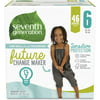 Seventh Generation Baby Diapers For Sensitive Skin, Printed, Size 6, 46Count