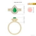thumbnail image 4 of ANGARA Natural Split Shank Pear Emerald and Diamond Double Halo Ring in 14K Yellow Gold for Women (Size-7x5mm) | May Birthstone, Birthday, Anniversary, Jewelry Gift for Women | Natural Emerald Ring, 4 of 9
