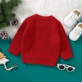 thumbnail image 4 of Mrzhqd Girls Christmas Sweater Crew Neck Long Sleeve Sweater Christmas Letter Print Warm Cute Soft Comfort Tops Fall Winter Kids Clothes Red Size 6-9 Months, 4 of 4
