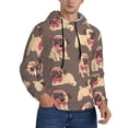 thumbnail image 2 of Rateoe Cut Pug Pattern Mens Hoodie, Pullover Hooded Sweatshirt, Kangaroo Pocket Hoodie Ideal for Daily Wear, Travel and Home-Large, 2 of 7