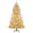 thumbnail image 1 of Gymax 6 FT Snow-flocked Artificial Christmas Tree w/51 Sphere Lights 250 LED Lights, 1 of 10