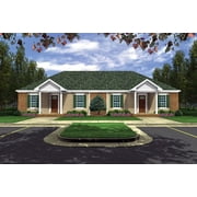 House Plan Gallery - HPG-825 - 825 sq ft - 2 Bedroom - 2 Bath Small Duplex House Plans - Single Story Printed Blueprints - Simple to Build (5 Printed Sets)